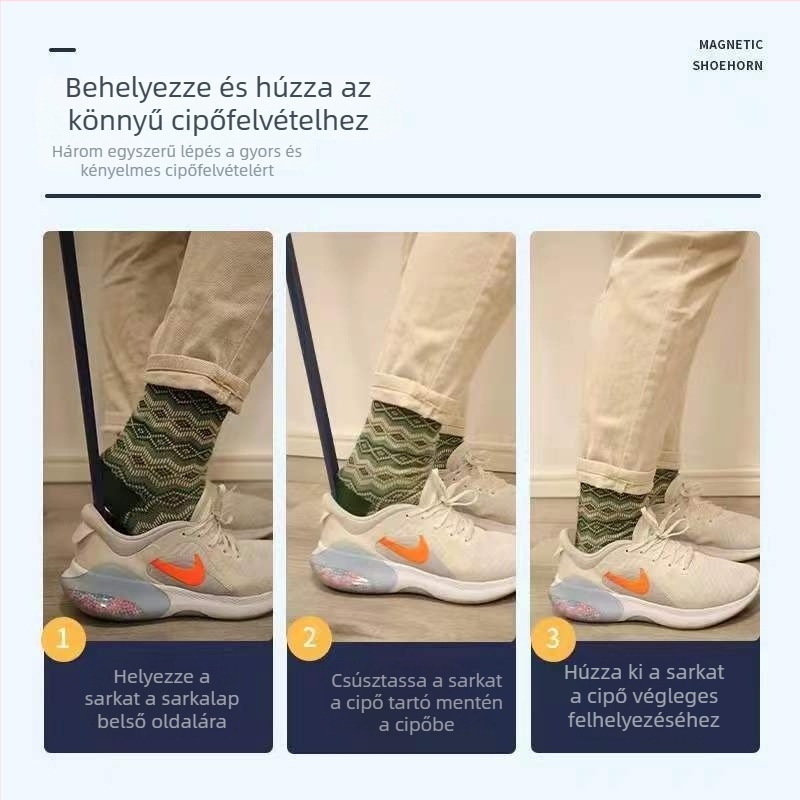 Mágneses cipőkanál hosszú nyéllel, otthoni használatra, mind a négy évszakhoz