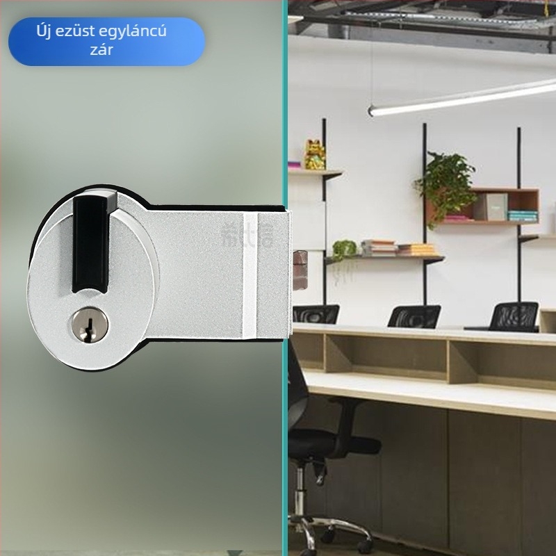 Himixin golyózár ajtózár - Modell 1101, alumínium, üveg-, rozsdamentes acél- és faajtókhoz, modern minimalista stílus