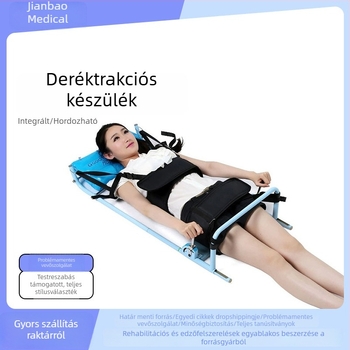 Otthoni nyaki és ágyéki nyújtó készülék nyújtáshoz és gerinc igazításához, porckorongsérv kezelésére