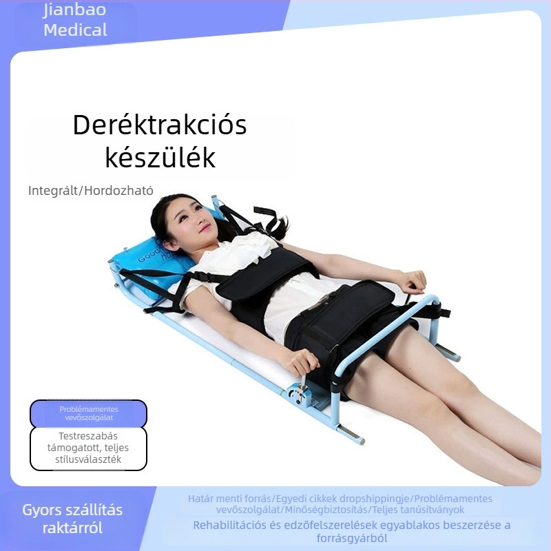 Otthoni nyaki és ágyéki nyújtó készülék nyújtáshoz és gerinc igazításához, porckorongsérv kezelésére