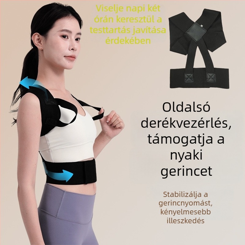 Testtartás-korrekciós öv váll- és hát támogatással, mellkas kiemelés és gerinc egyenesítés
