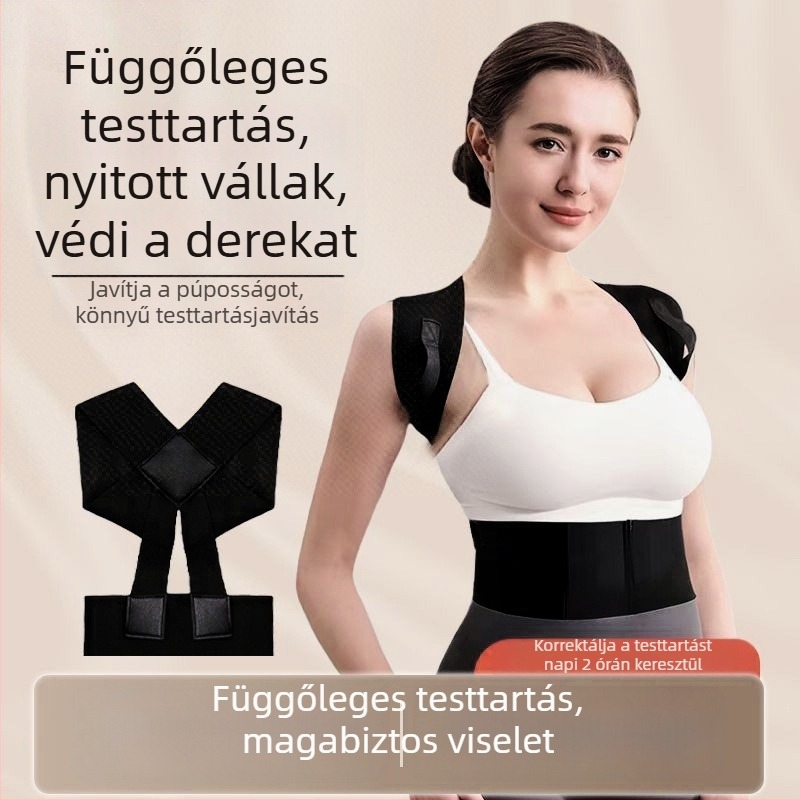 Testtartás-korrekciós öv váll- és hát támogatással, mellkas kiemelés és gerinc egyenesítés