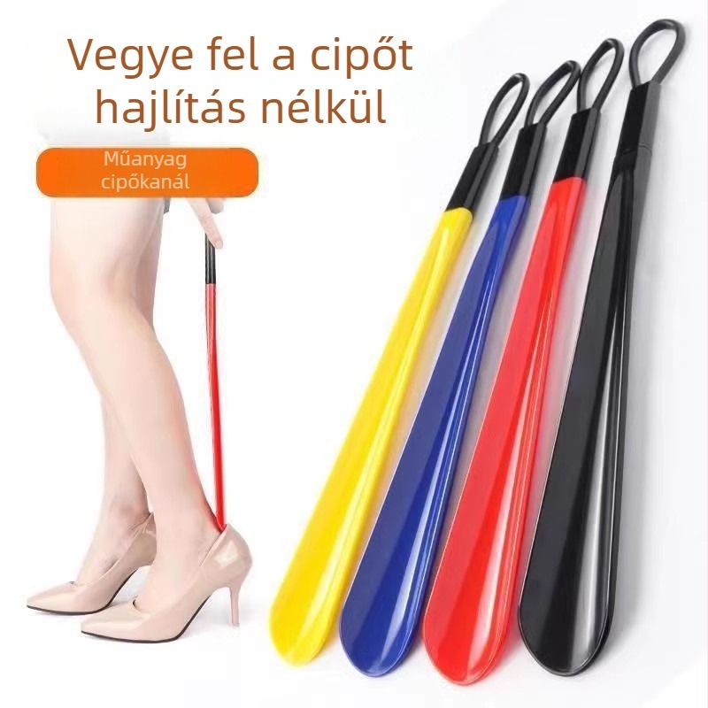 Shoehorn zsinóros típus - hosszú fogantyú, vastag műanyag, márka nélküli, minden évszak számára