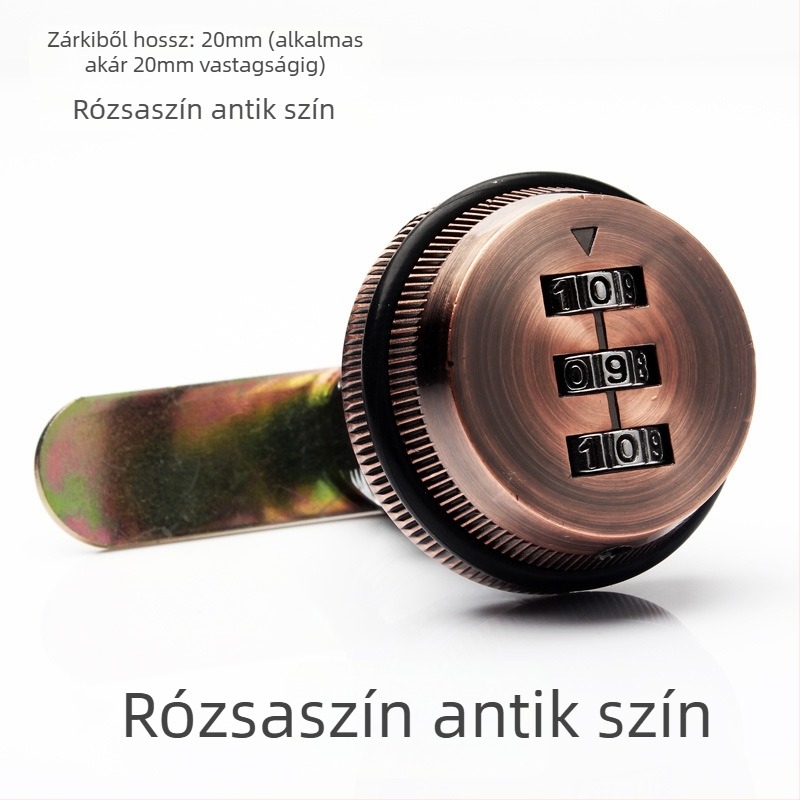 Jelszavas rotációs retesz zár szekrényekhez és postaládákhoz – cink ötvözet, modern minimalista stílus
