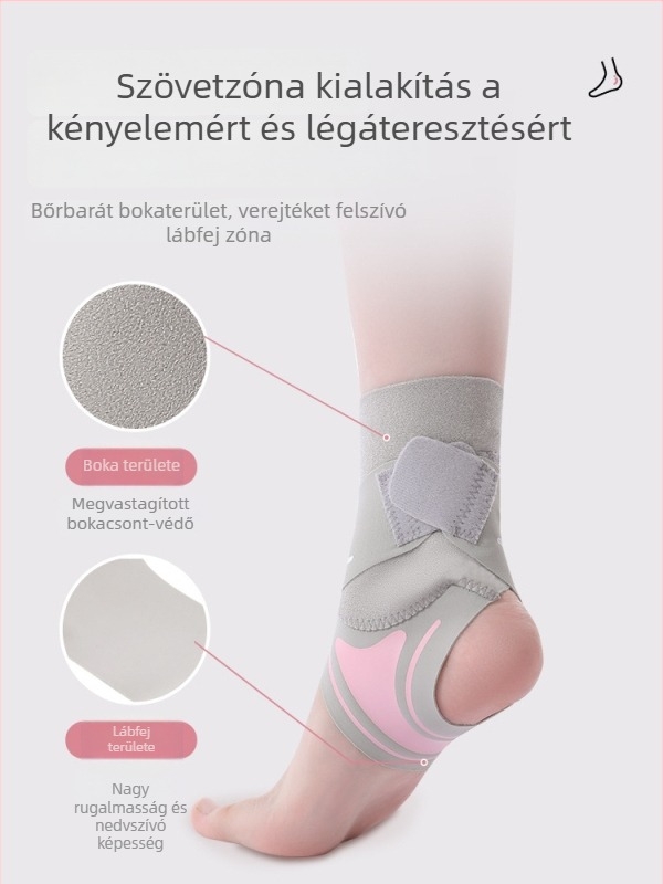 Női bokaszorító sporthoz rögzítő pánttal és kompresszióval