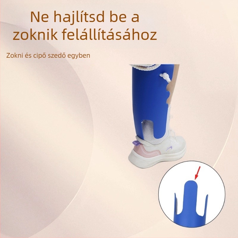 Beépített cipőhúzóval zoknifelhúzó segédeszköz idős és várandós nők számára — hajlításmentes kialakítás, egész éves használat