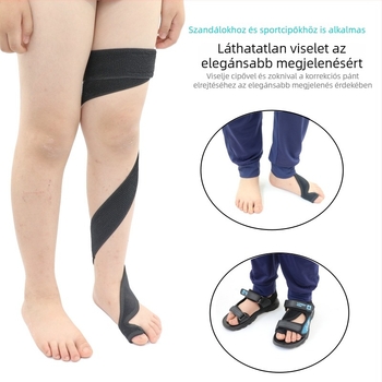 Gyerekeknek szóló térd valgus korrekciós ortézise és a lábak helyes tartására járás-edzéshez