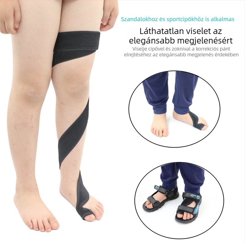 Gyerekeknek szóló térd valgus korrekciós ortézise és a lábak helyes tartására járás-edzéshez
