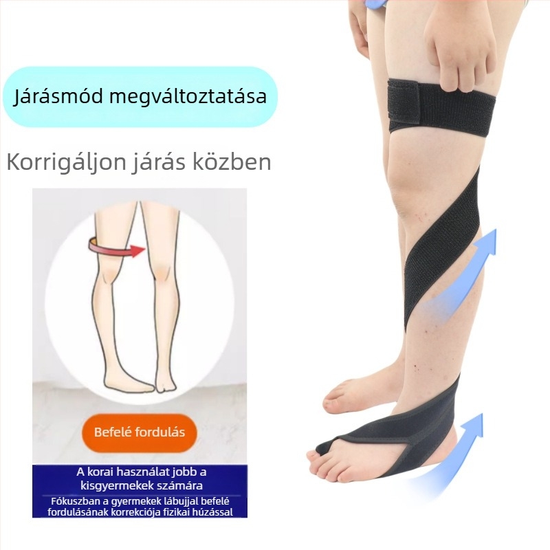 Gyerekeknek szóló térd valgus korrekciós ortézise és a lábak helyes tartására járás-edzéshez