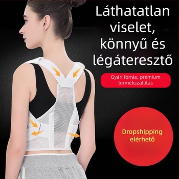 Gyerekeknek készült testtartás-korrekáló öv, légáteresztő belső viselet, irodai használatra