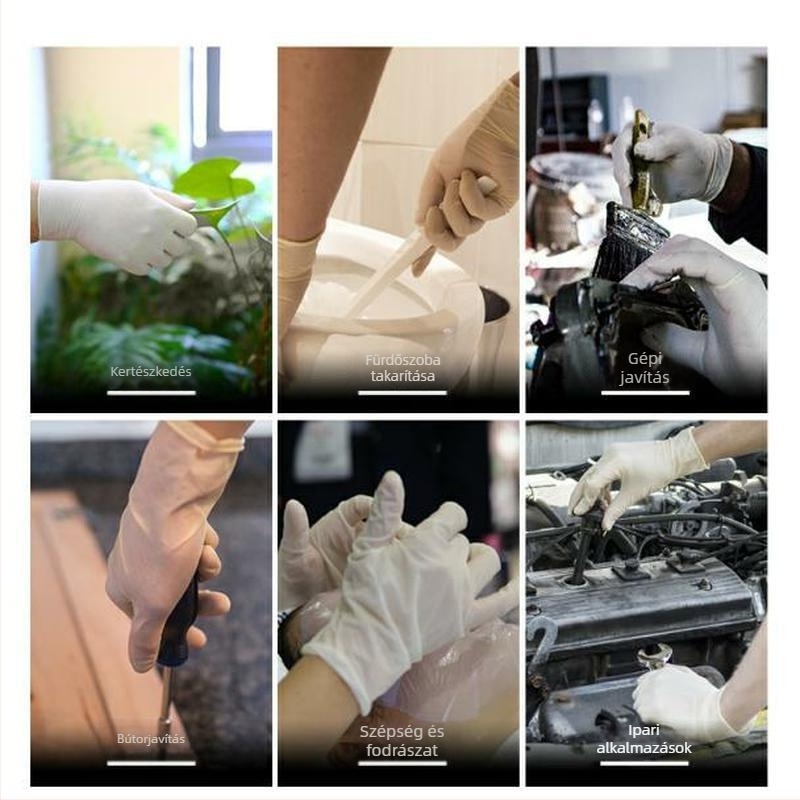 Ammex egyszer használatos kesztyűk, 10 doboz kartononként, ipari gyártásra, laboratóriumoknak, takarításra és személyi védelemre.