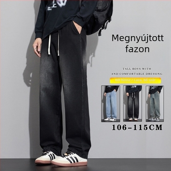 Retro férfi farmernadrág – egyenes, laza szabású, széles szárú, denim, amerikai utcai stílus