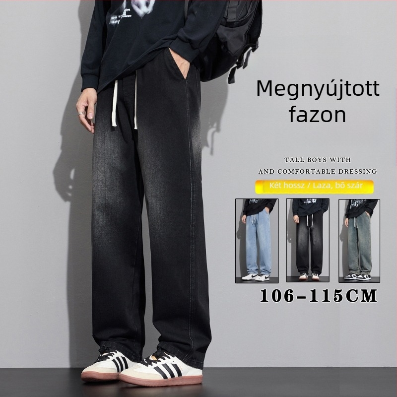Retro férfi farmernadrág – egyenes, laza szabású, széles szárú, denim, amerikai utcai stílus