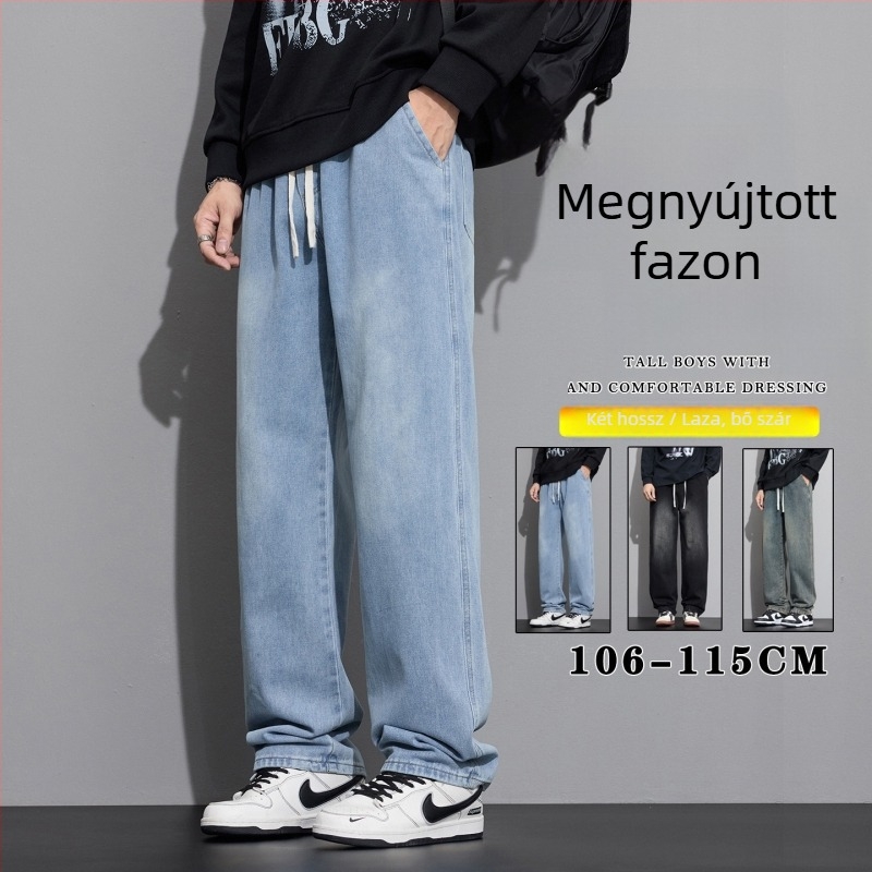 Retro férfi farmernadrág – egyenes, laza szabású, széles szárú, denim, amerikai utcai stílus