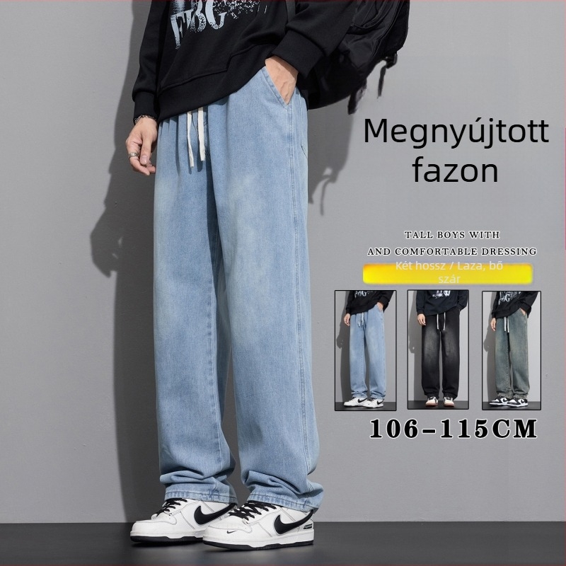 Retro férfi farmernadrág – egyenes, laza szabású, széles szárú, denim, amerikai utcai stílus