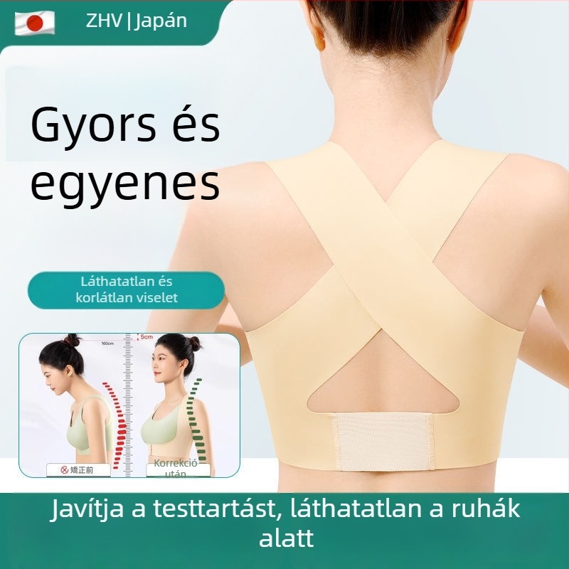 Női hát- és testtartás-korrekciósöv, láthatatlan a ruhák alatt, professzionális tartástámogatás
