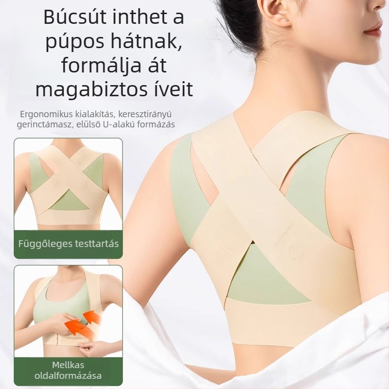 Női hát- és testtartás-korrekciósöv, láthatatlan a ruhák alatt, professzionális tartástámogatás