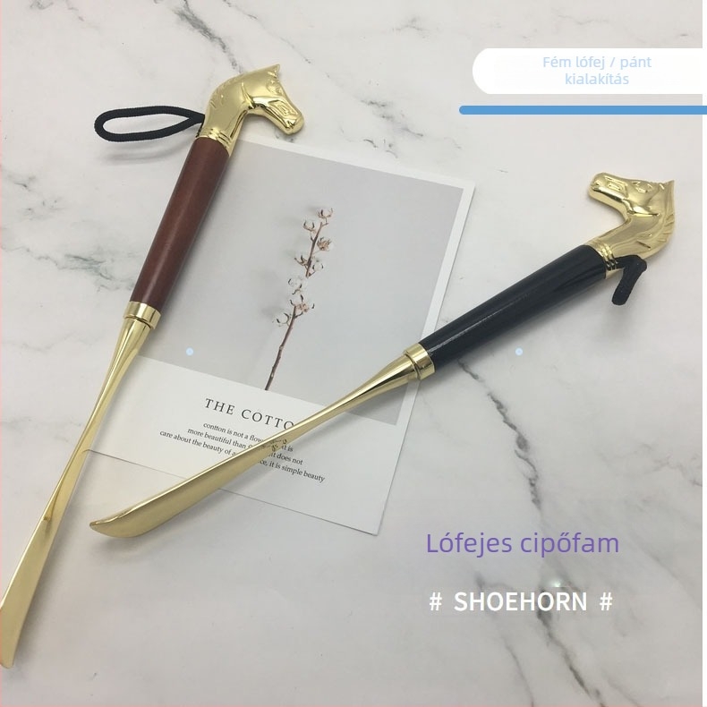 Fém cipőkanál lófej dizájnnal; modell: Horse head metal shoehorn; stílus: shoehorn; anyag: fém; egész éves használat