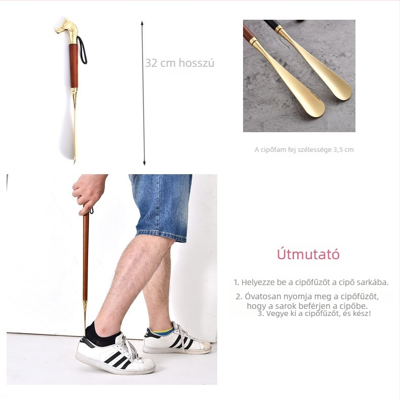 Fém cipőkanál lófej dizájnnal; modell: Horse head metal shoehorn; stílus: shoehorn; anyag: fém; egész éves használat
