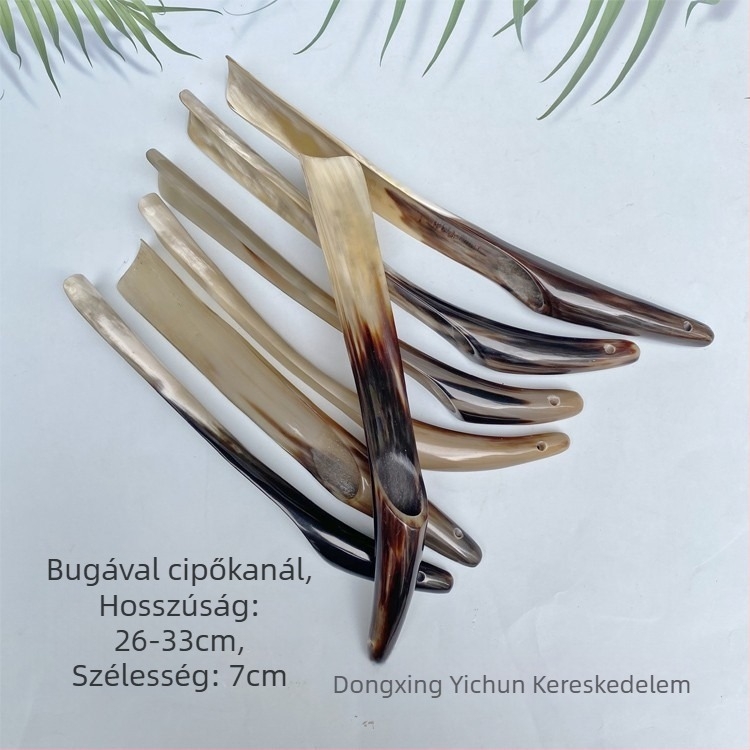 Gua sha hátmasszírozó tehénszarvból, fényűző stílus, anyag: állati szarv, ajándékhoz ideális, univerzális használat