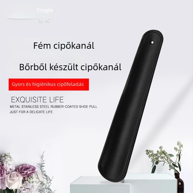 Bőr és fém cipőhúzó, hordozható otthoni használatra, könnyű luxus stílus