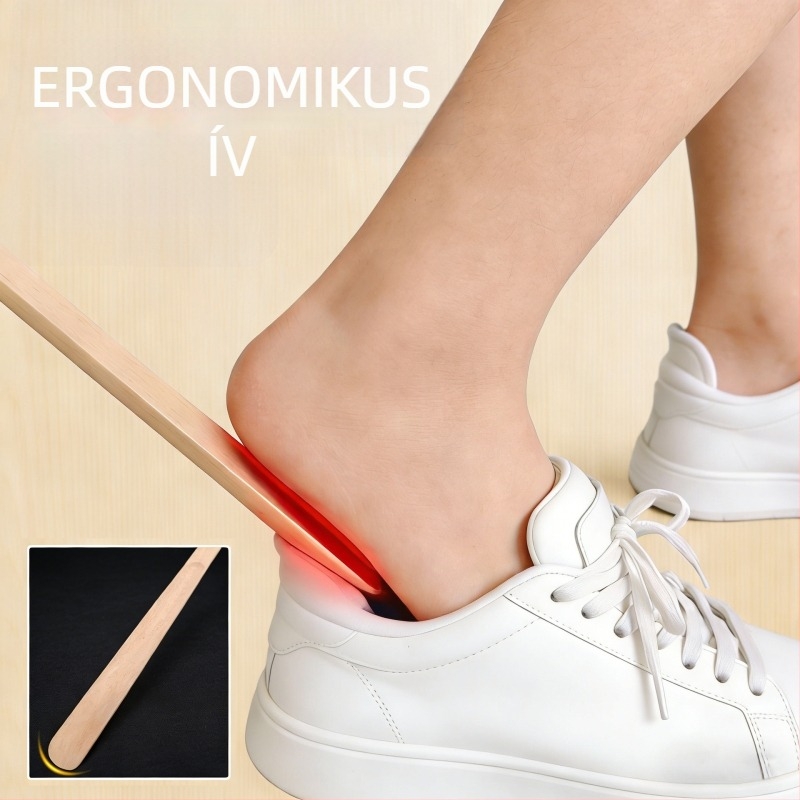 Mágneses extrahosszú fa cipőhúzó terhes nők és idős emberek számára ergonómiai kialakítással a hátsó tehermentesítésére. Anyag: bükkfa; Modell XB-2547; Termék kód XB-2547; Stílus: Ahogy látható; Szezonok: Minden.