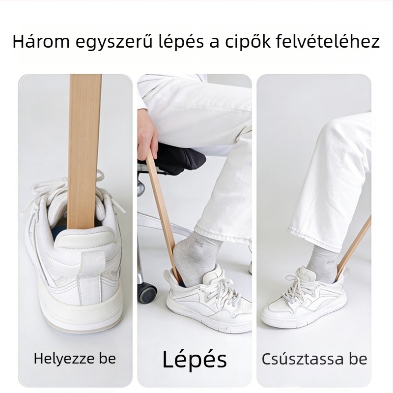 Mágneses extrahosszú fa cipőhúzó terhes nők és idős emberek számára ergonómiai kialakítással a hátsó tehermentesítésére. Anyag: bükkfa; Modell XB-2547; Termék kód XB-2547; Stílus: Ahogy látható; Szezonok: Minden.