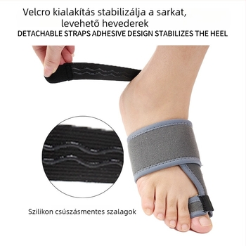 Nagy lábujj valgus korrigáló ortózis állítható pánttal, alumíniumlemez és ujjelválasztóval