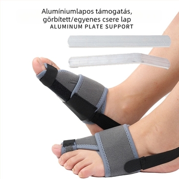 Nagy lábujj valgus korrigáló ortózis állítható pánttal, alumíniumlemez és ujjelválasztóval