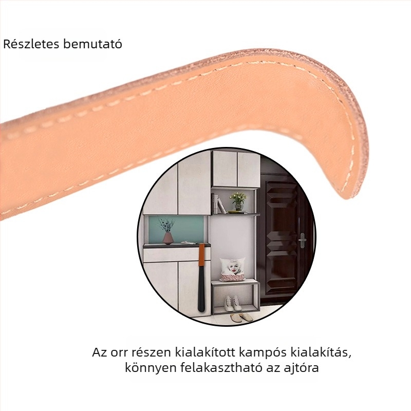 Kangbida fém cipőhúzó hosszú fogantyúval és valódi bőrtokkal (XB-0042)