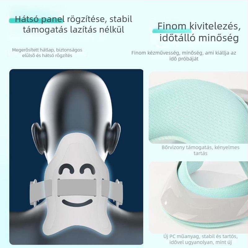 5. generációs nyaki sín előre dőlést korrigáló – PC+textil anyagú nyakvédő, fix támkeret, felnőttek és gyermekek számára
