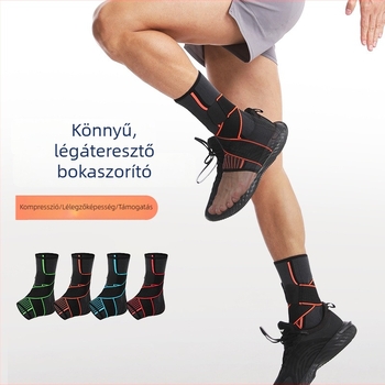 Bokarögzítő pánttal, kompresszióval és csúszásmentes felülettel kosárlabdához, futballhoz, ugrókötélhez, túrázáshoz és futáshoz – felnőttek bokatámasza