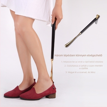 shoehorn – hosszú, tömfa és fémötvözet, oroszlán fej vagy lófej, tizenkét állat, modell Xd-2652