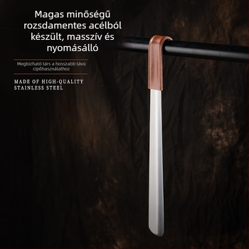 Bőrrel bevont rozsdamentes acél cipőhúzó hosszú nyéllel, modell XB-2354, Ming's virtue