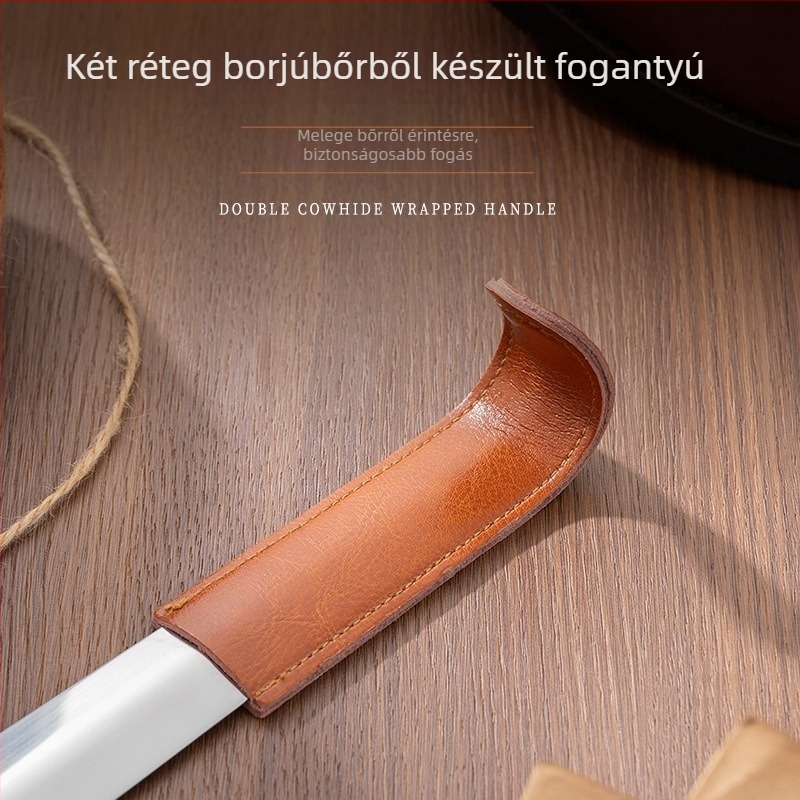 Bőrrel bevont rozsdamentes acél cipőhúzó hosszú nyéllel, modell XB-2354, Ming's virtue