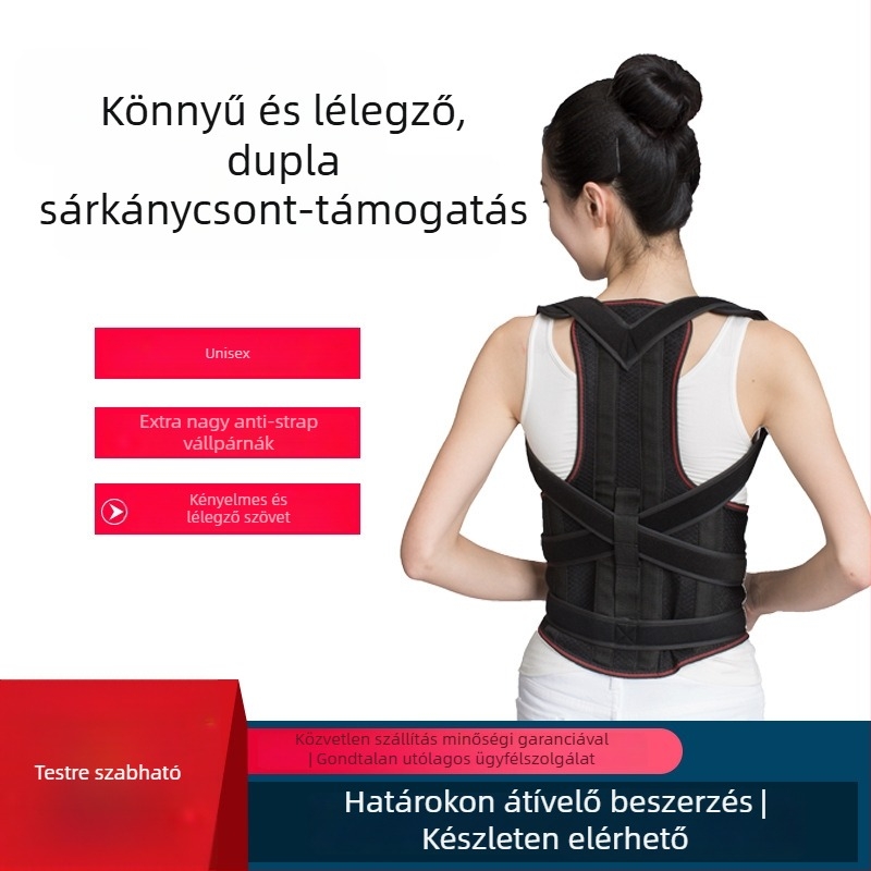 Hát tartás-korrekciós öv – Raschel háló, modell Red Edge, testreszabható feldolgozás