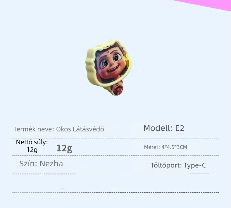 Gyermekek látásvédője és testtartás-korrektor, modell E2, CE tanúsítvány, közelségfigyelmeztetés, íróasztalhoz és házi feladatokhoz