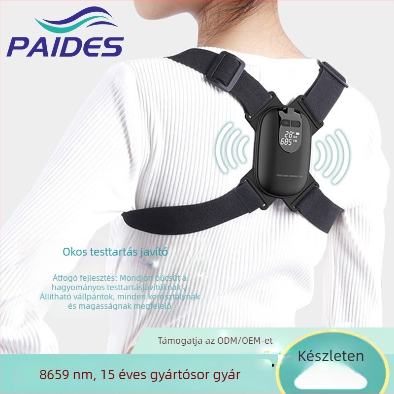 PAIDES JZ011 intelligens testtartás-korrigáló LCD-szög-beállítással és testtartás-szenzorral a felsőtest és vállak számára