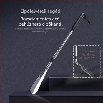 Fumao teleszkópos rozsdamentes acél cipőkanál, hosszú, összecsukható minden évszakra