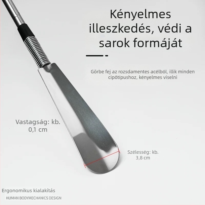 Fumao teleszkópos rozsdamentes acél cipőkanál, hosszú, összecsukható minden évszakra