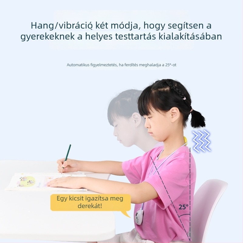 Mclino MS-C9 testtartás-kijavító eszköz gyerekeknek, rezgő és hangos emlékeztetőkkel, LCD számoló szenzorral, ABS+szilikon, CE ROHS tanúsítvány