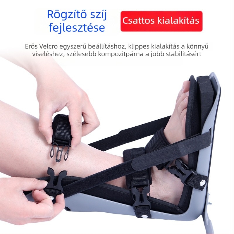 Foot Drop ortézis T-alakú kialakítással, boka- és lábtámasz, műanyag részek; Modell S/M/L; Termékkód G08/G09; Gyártó Hengshui Yingdi Medical