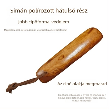 Solid Wood Shoehorn – Otthoni és utazási hordozható kiegészítő, irodalmi retro stílus