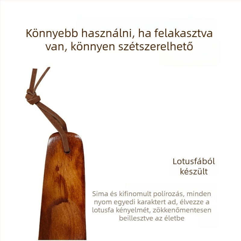 Solid Wood Shoehorn – Otthoni és utazási hordozható kiegészítő, irodalmi retro stílus