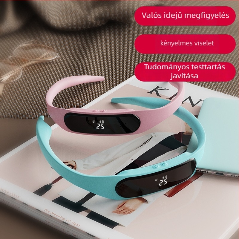 Gyermekek számára készült testtartás-korrekátor LCD kijelzővel és pozíció-figyelmeztetéssel (Modell 8826, WINIDEL, CE, 2020-05-27)
