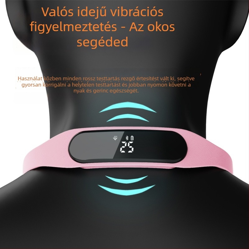 Gyermekek számára készült testtartás-korrekátor LCD kijelzővel és pozíció-figyelmeztetéssel (Modell 8826, WINIDEL, CE, 2020-05-27)