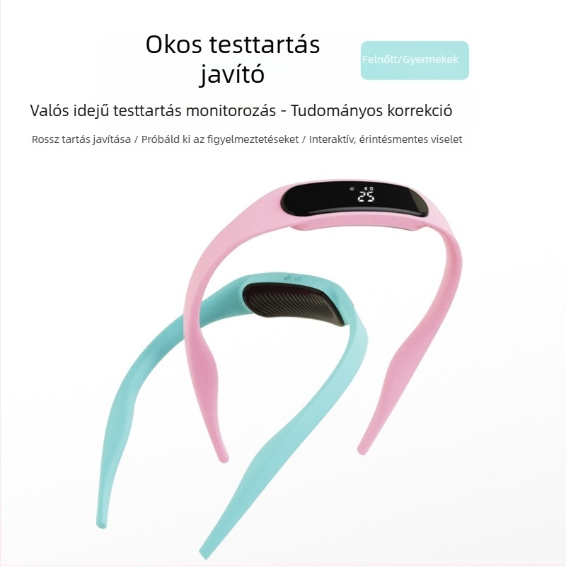 Gyermekek számára készült testtartás-korrekátor LCD kijelzővel és pozíció-figyelmeztetéssel (Modell 8826, WINIDEL, CE, 2020-05-27)