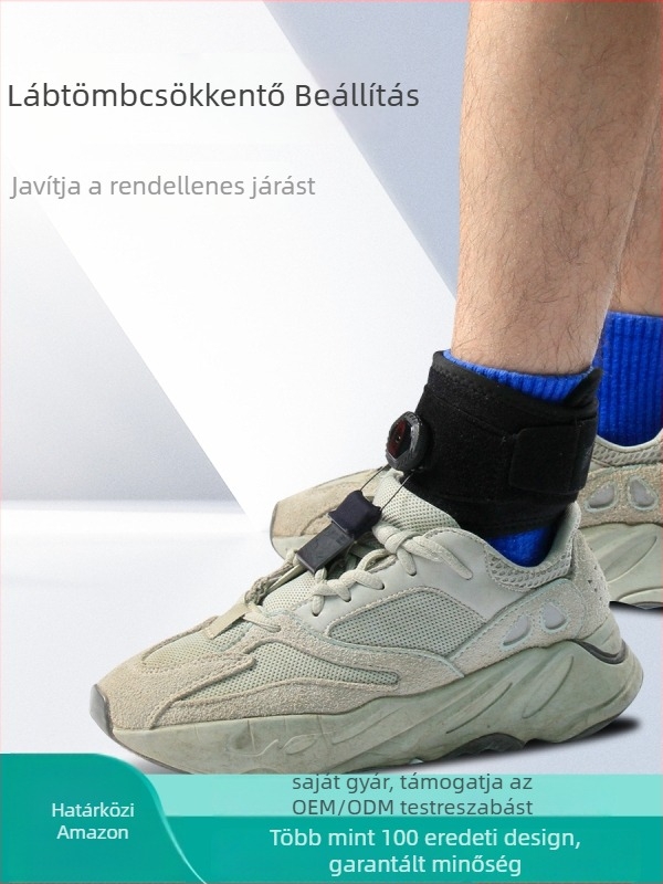 Foot Drop korrekciós sín állítható pántokkal a boka rehabilitációjához — Modell XNZTC-3501; Anyagok: Nylon, Rubber, Spandex