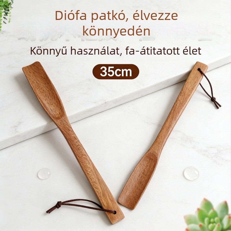 Diófából készült cipőhúzó hosszú nyéllel, otthoni használatra