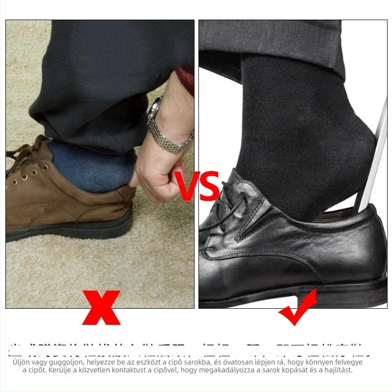 Record Work Hordozható rozsdamentes acél cipőkanál – Kicsi, könnyű, segédeszköz a cipő felhúzásához